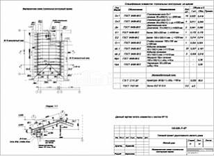 Маркировочная схема стропильных конструкций гаража