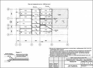 План плит перекрытия на отм. -0,450 (низ плит)